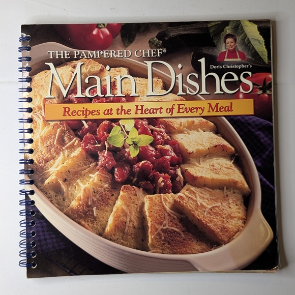 The Pampered Chef Main Dishes Recipe Book Cookbook Softcover Spiral Bound 2000 - Picture 2 of 4